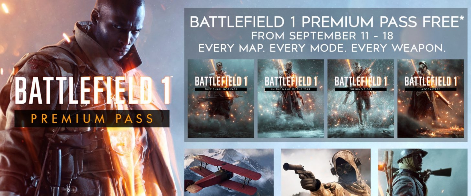 Már ingyen beszerezhető a Battlefield 1 Premium Pass!