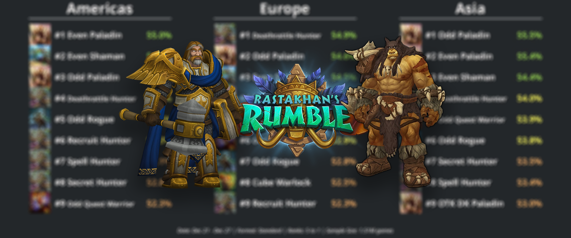 Legjobb paklik rank 5 alatt: Hunterek, Paladinok és a többiek