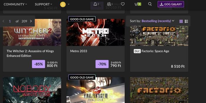 Gaming - Meglepő újítással kedveskedik a magyaroknak a GoG áruház