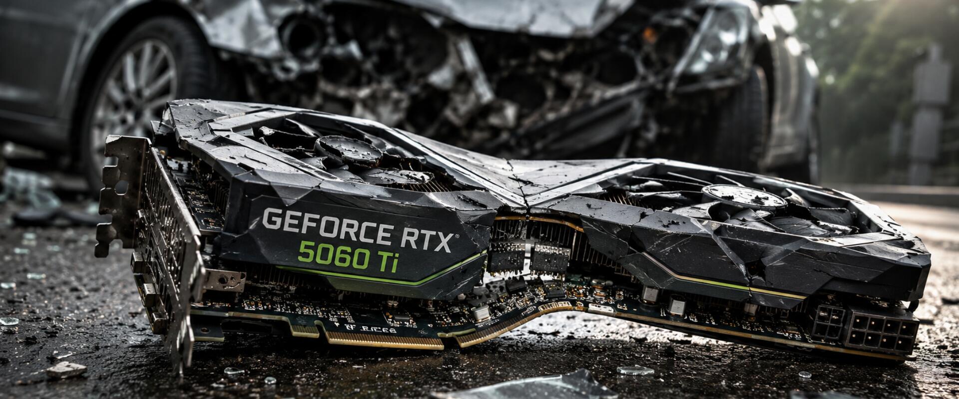 Összetört a hűtő, meghajlott a nyák, mégis működik a baleset után az Nvidia videokártya