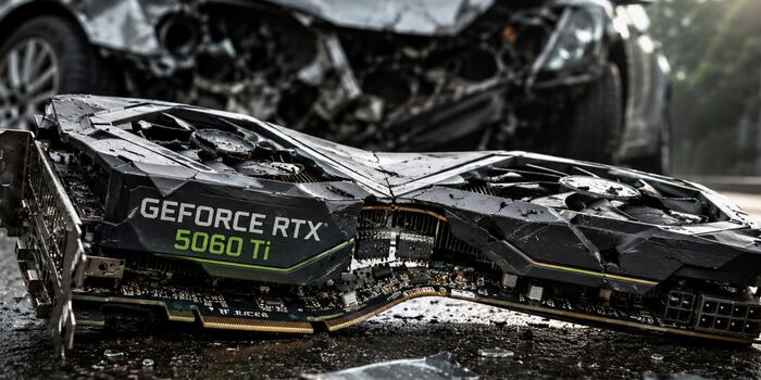 Gaming - Összetört a hűtő, meghajlott a nyák, mégis működik a baleset után az Nvidia videokártya