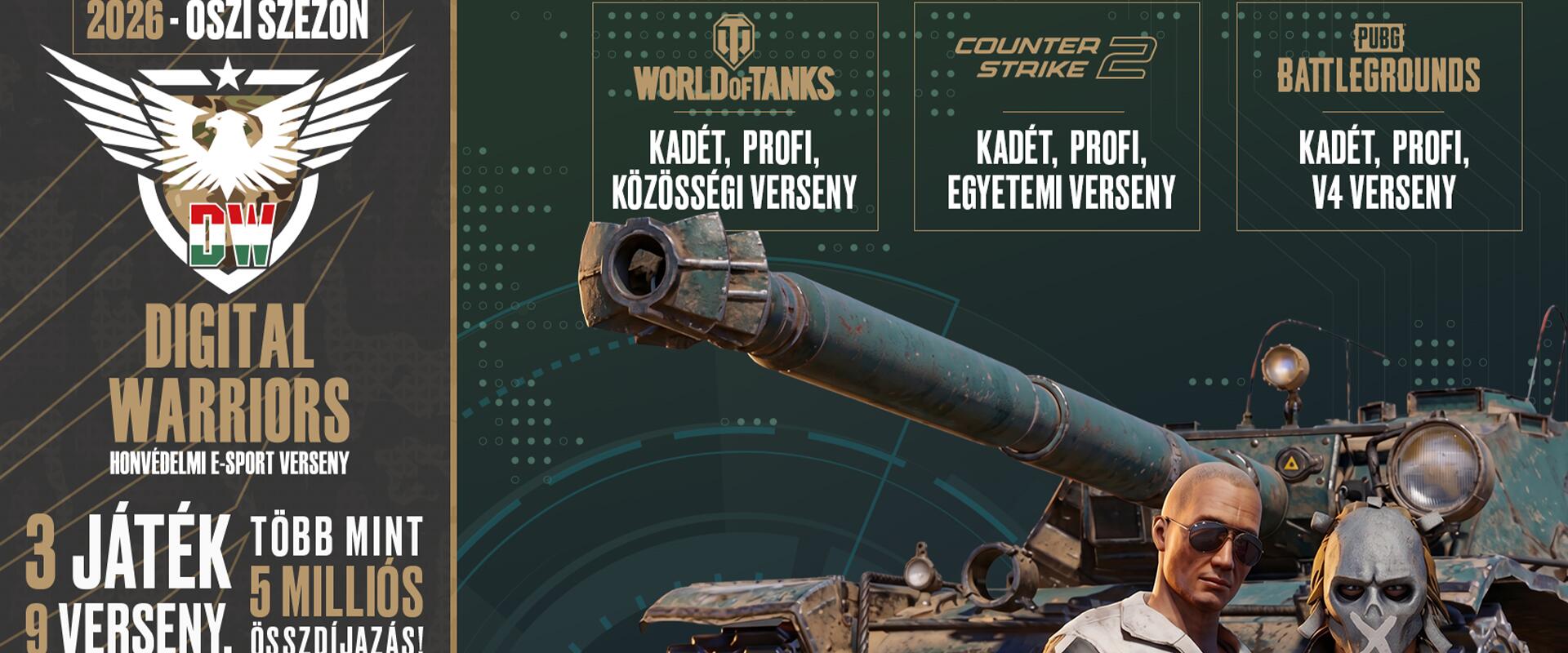 Itt van az ősz, itt van a Digital Warriors új szezonja: CS2, WoT és PUBG a menün!
