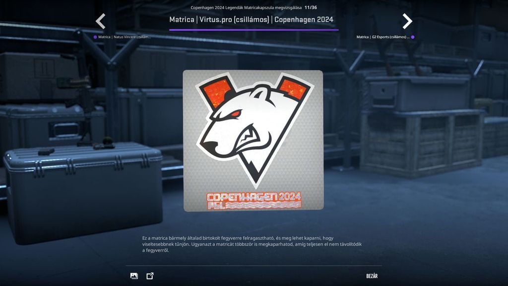 PGL Major Koppenhága matrica