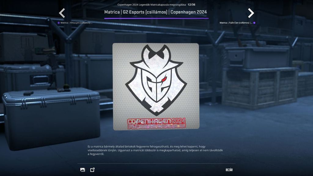 PGL Major Koppenhága matrica