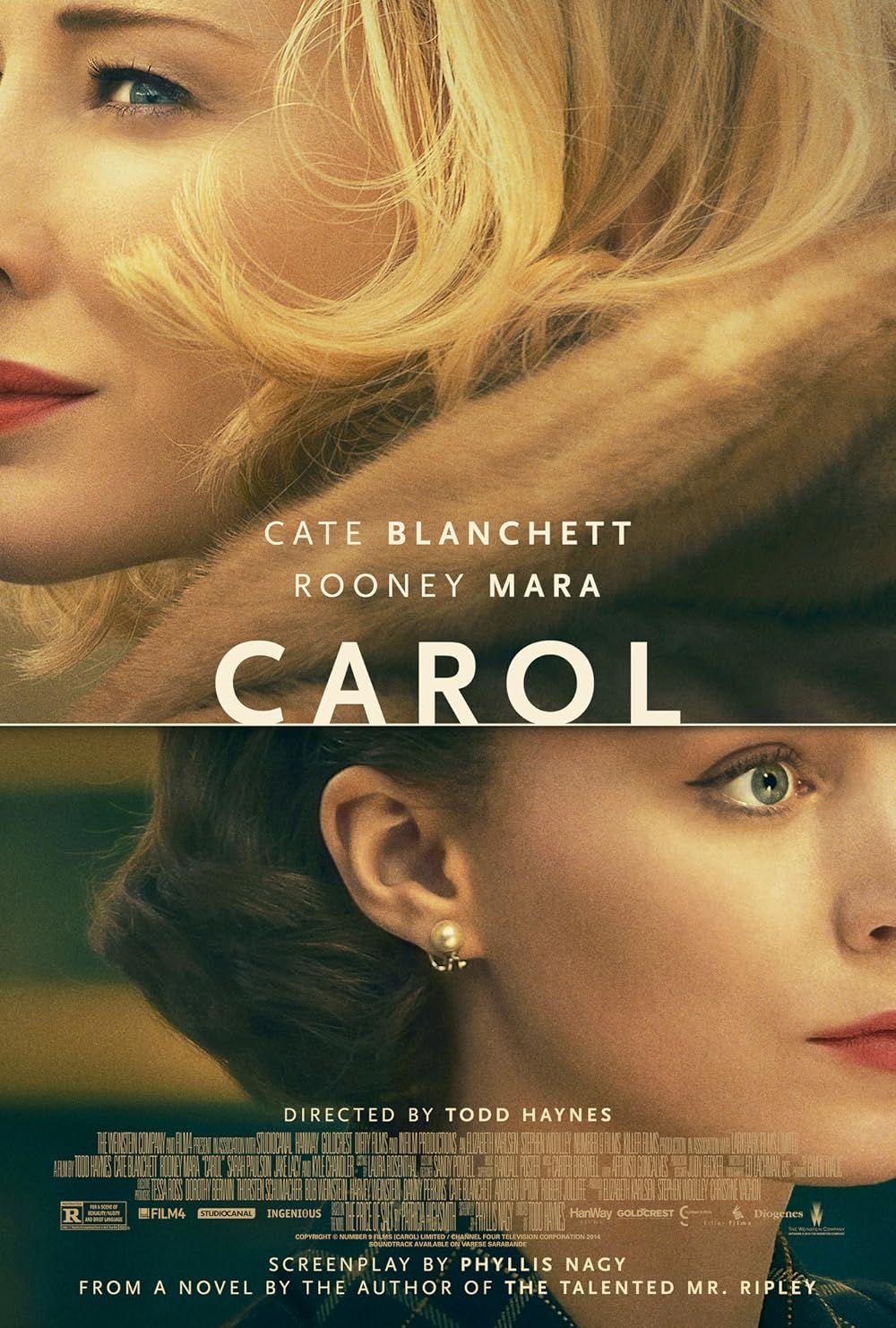 Carol (2015): imdb pontszám: 7.2 / Rotten Tomatoes nézői értékelés: 75%