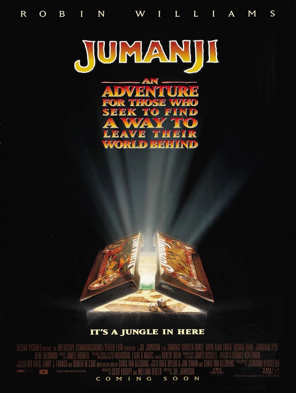 Jumanji (1995): imdb pontszám: 7.1 / Rotten Tomatoes nézői értékelés: 63%