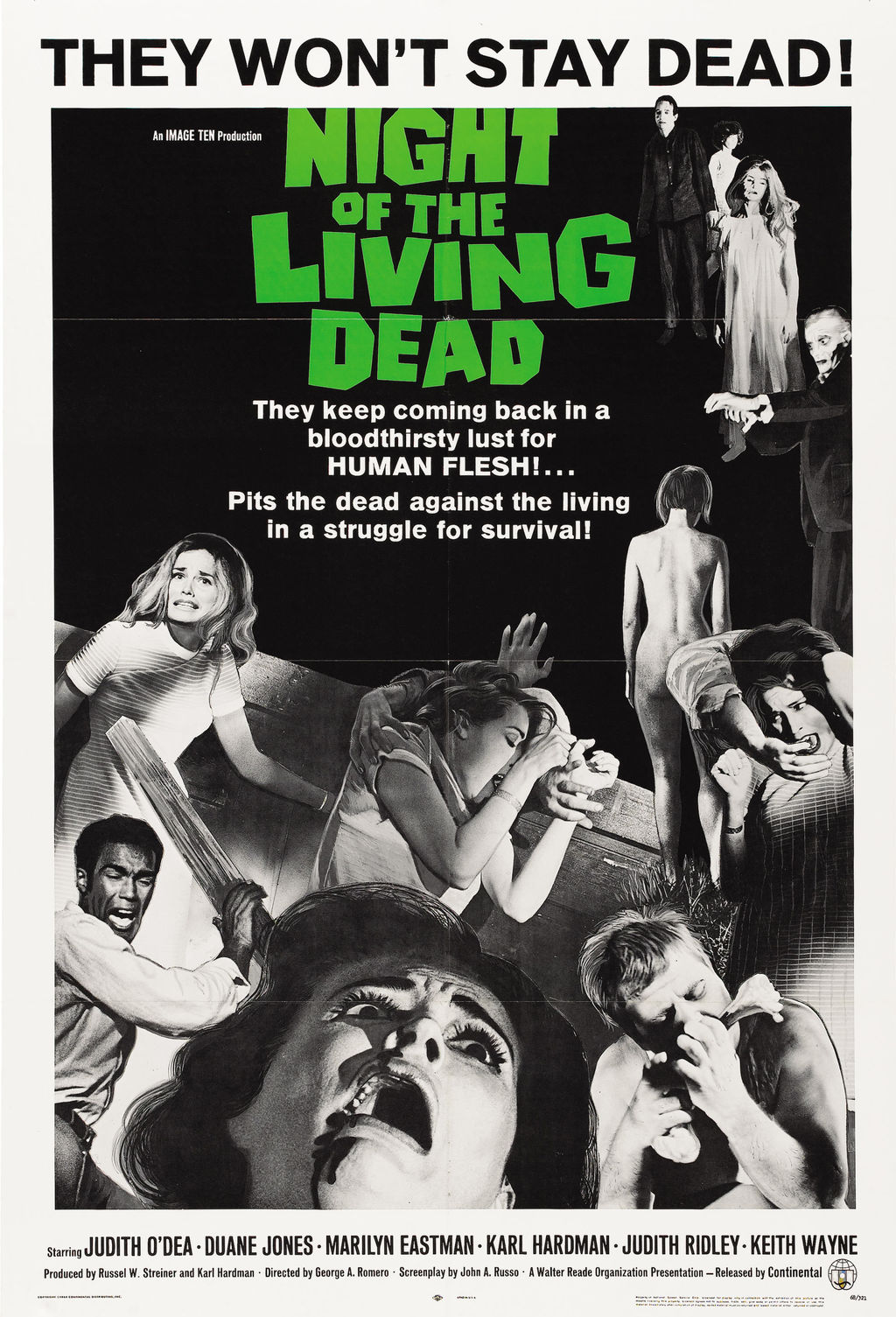 Night of the Living Dead | Az élőhalottak éjszakája (1968): imdb pontszám: 7.8 / Rotten Tomatoes nézői értékelés: 87% kép forrása: imdb