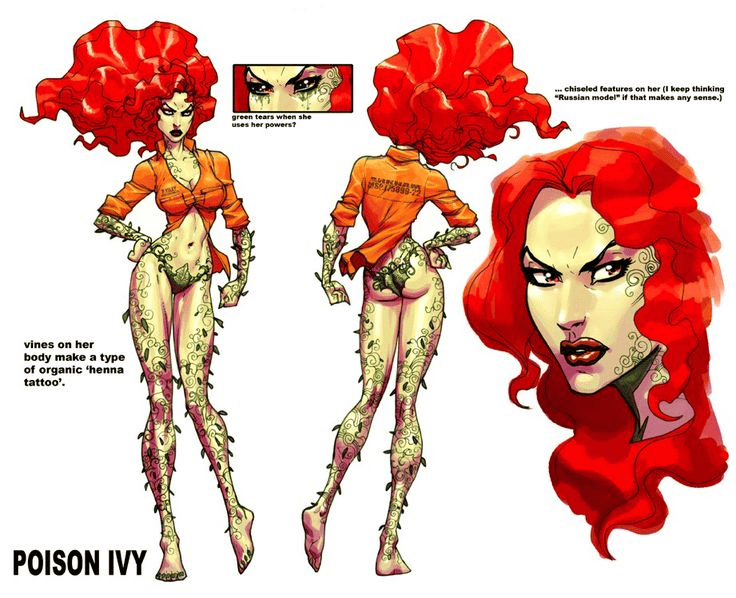Poison Ivy eredeti dizájnja a Batman Arkham Asylumhoz - Forrás: Rocksteady