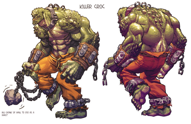Killer Croc eredeti dizájnja a Batman Arkham Asylumhoz - Forrás: Rocksteady