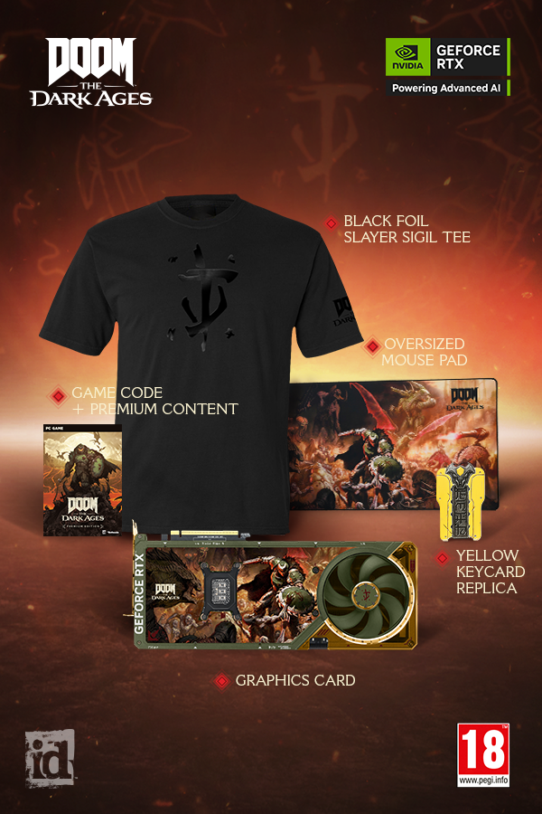 A ROG Astral GeForce RTX 5080 Doom Edition Bundle tartalma - Forrás: Bethesda