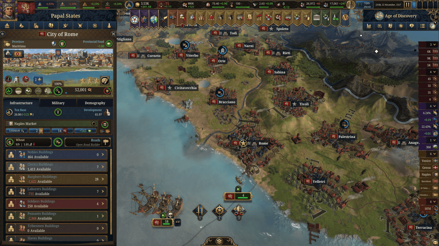 Kép az Europa Universalis V játékmenetéből - Forrás: Paradox Interactive