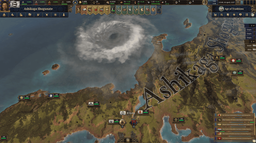 Kép az Europa Universalis V játékmenetéből - Forrás: Paradox Interactive