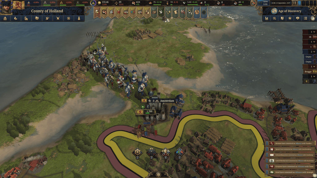Kép az Europa Universalis V játékmenetéből - Forrás: Paradox Interactive