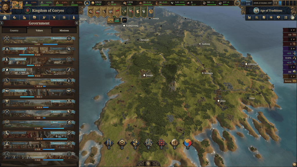 Kép az Europa Universalis V játékmenetéből - Forrás: Paradox Interactive