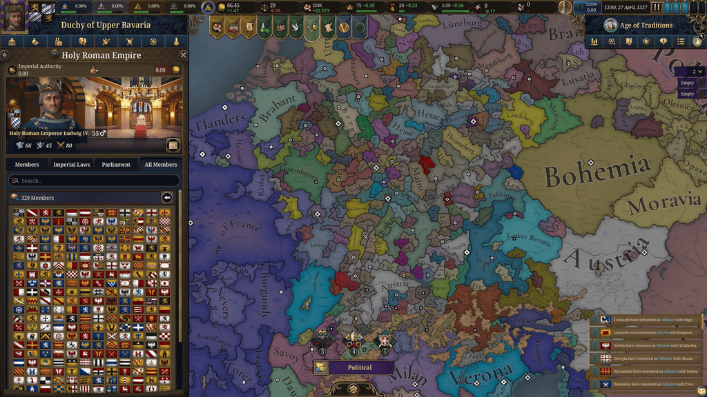 Kép az Europa Universalis V játékmenetéből - Forrás: Paradox Interactive