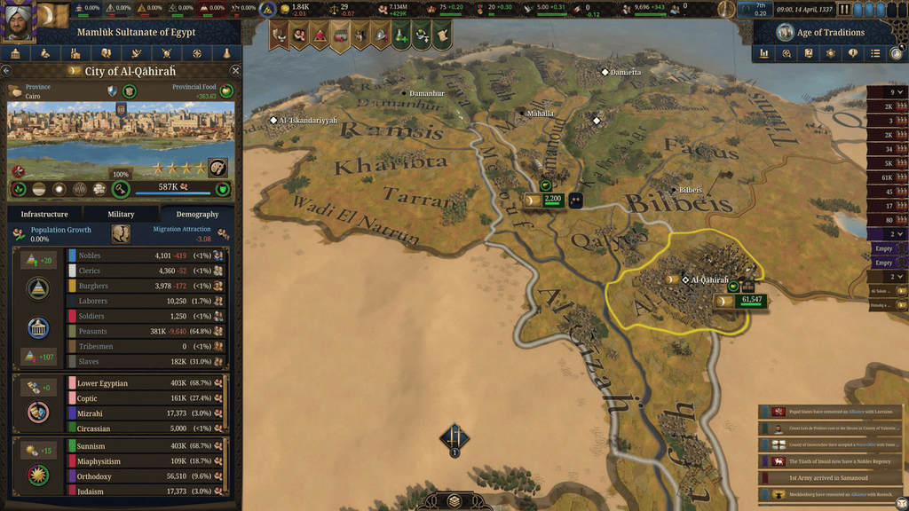 Kép az Europa Universalis V játékmenetéből - Forrás: Paradox Interactive