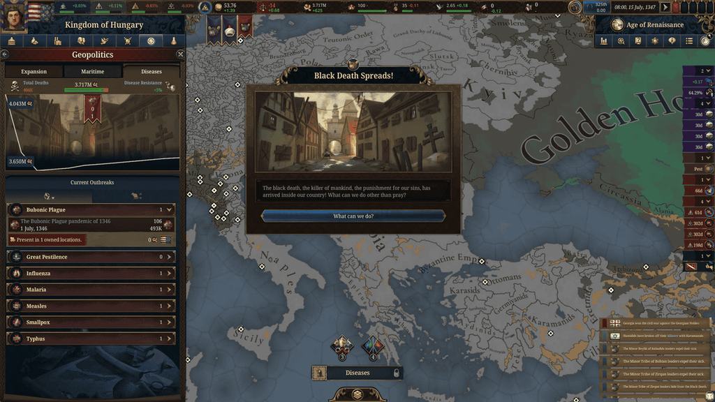 Kép az Europa Universalis V játékmenetéből - Forrás: Paradox Interactive
