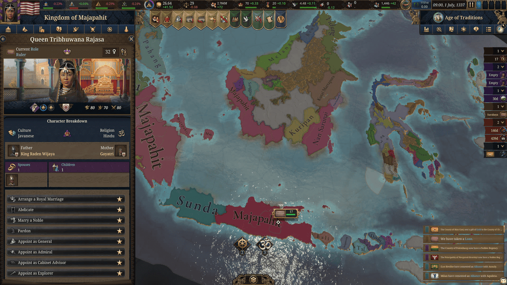 Kép az Europa Universalis V játékmenetéből - Forrás: Paradox Interactive