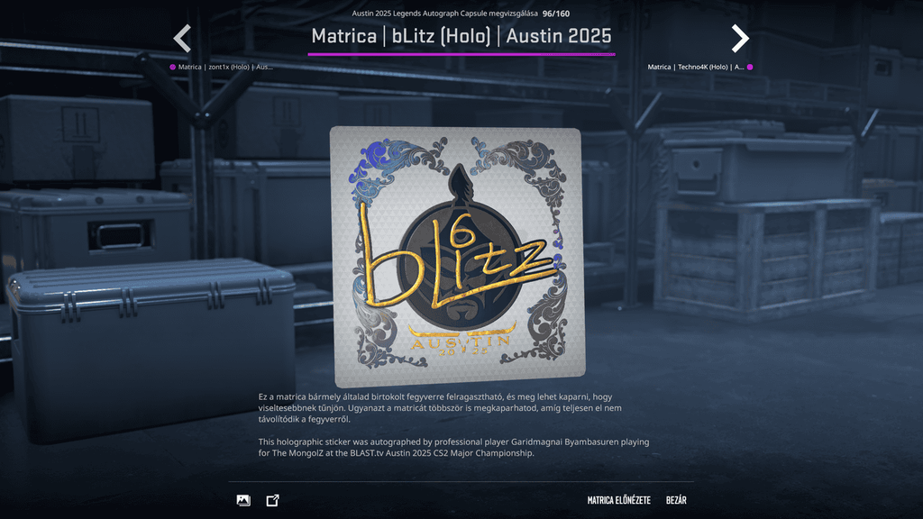 A BLAST.tv Austin Major legendáinak matricái