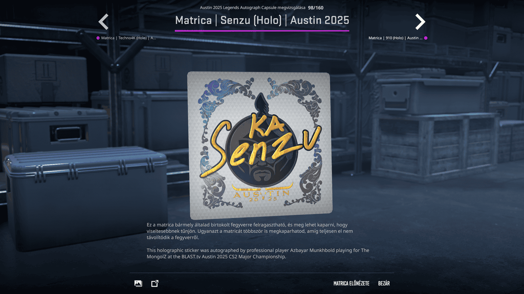 A BLAST.tv Austin Major legendáinak matricái