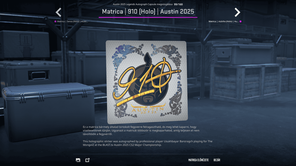 A BLAST.tv Austin Major legendáinak matricái