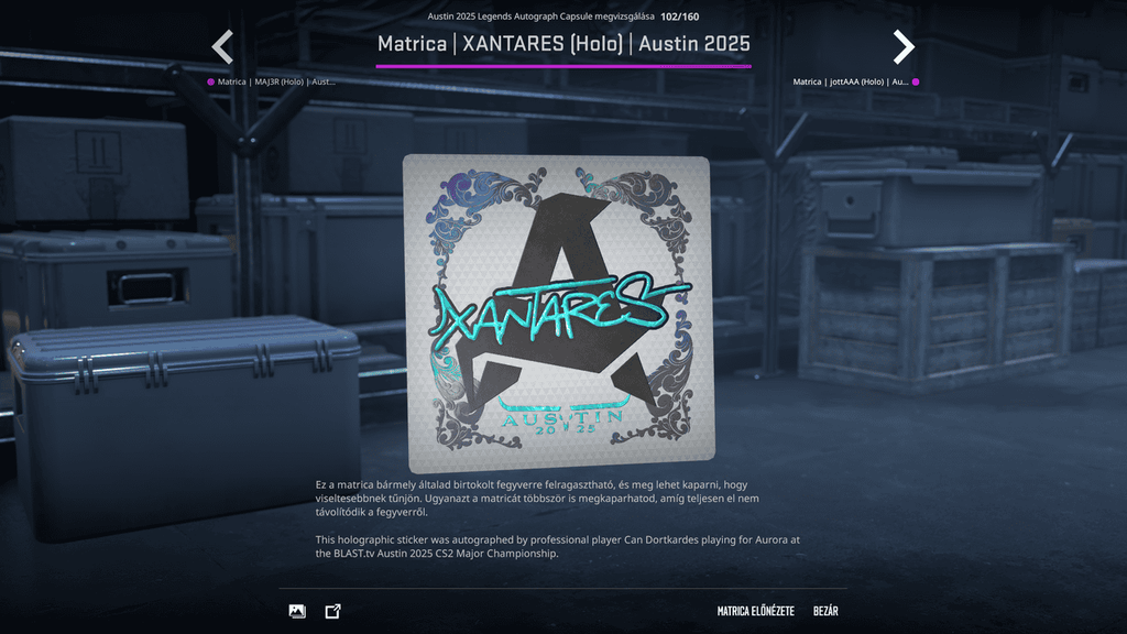 A BLAST.tv Austin Major legendáinak matricái