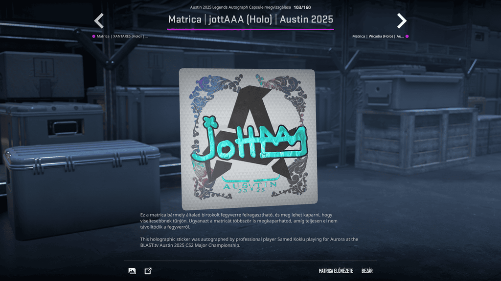 A BLAST.tv Austin Major legendáinak matricái