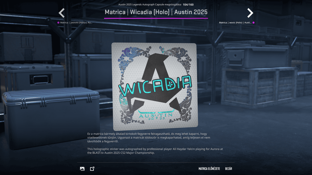 A BLAST.tv Austin Major legendáinak matricái