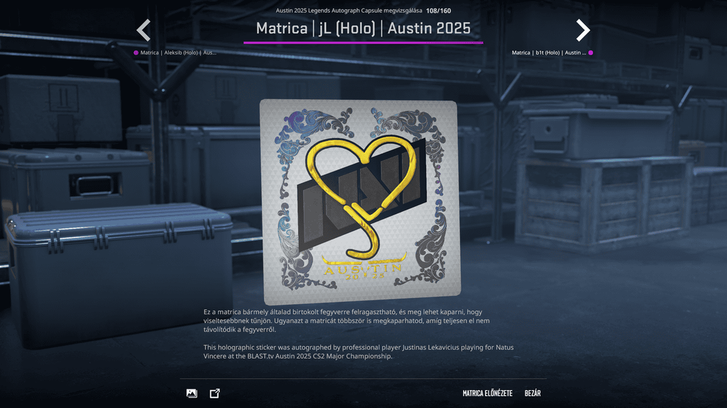 A BLAST.tv Austin Major legendáinak matricái