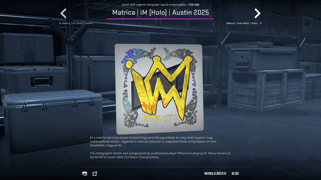 A BLAST.tv Austin Major legendáinak matricái