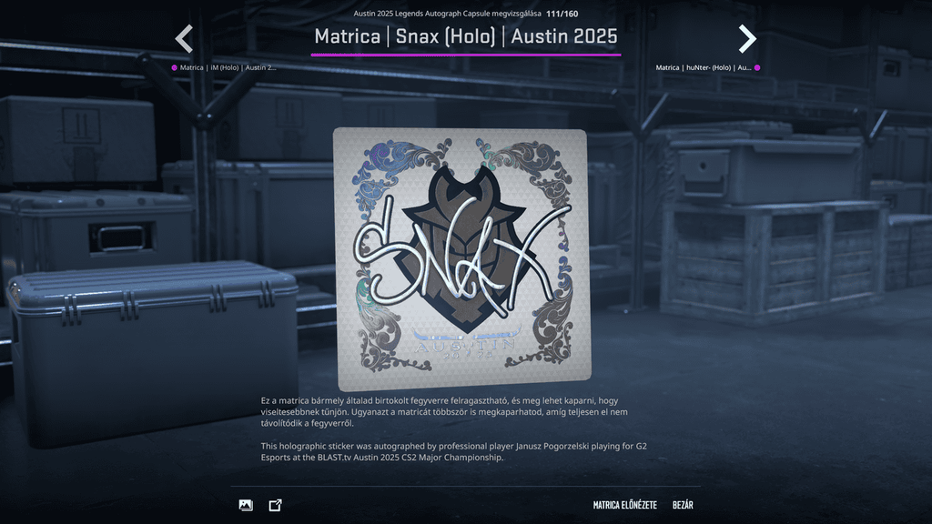 A BLAST.tv Austin Major legendáinak matricái