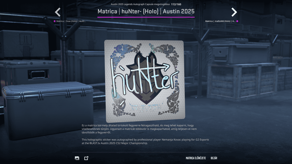 A BLAST.tv Austin Major legendáinak matricái