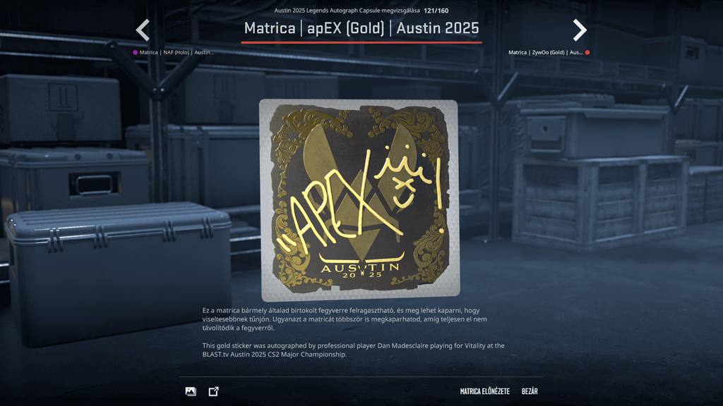 A BLAST.tv Austin Major legendáinak matricái