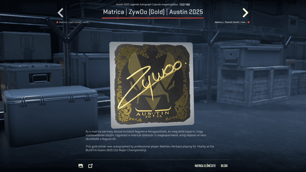 A BLAST.tv Austin Major legendáinak matricái