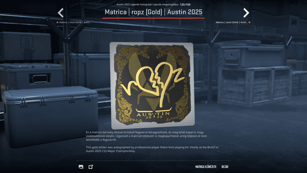 A BLAST.tv Austin Major legendáinak matricái