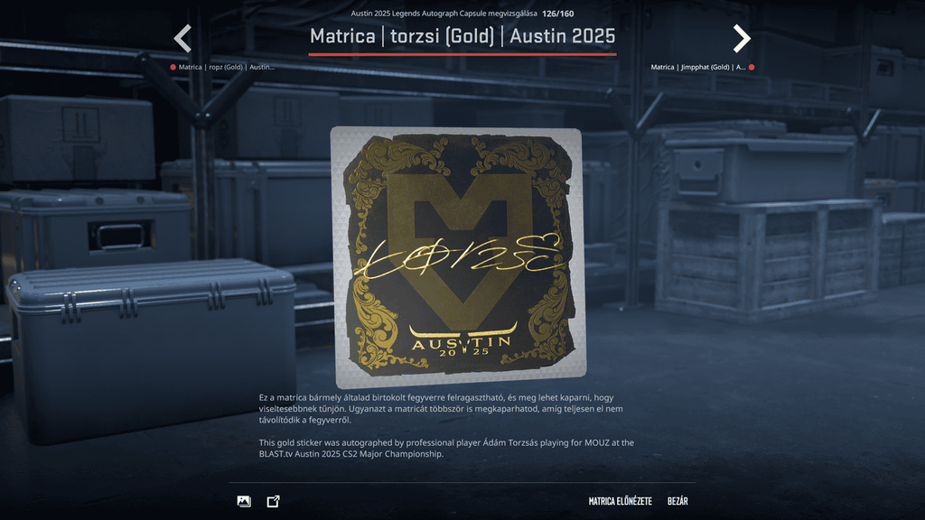 A BLAST.tv Austin Major legendáinak matricái