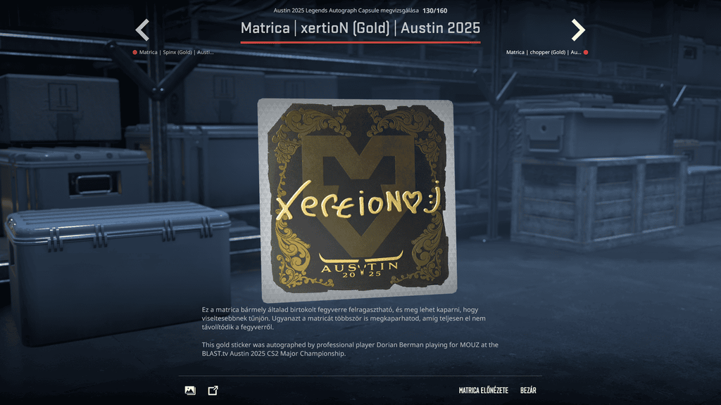 A BLAST.tv Austin Major legendáinak matricái