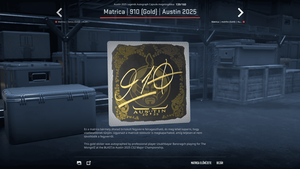 A BLAST.tv Austin Major legendáinak matricái