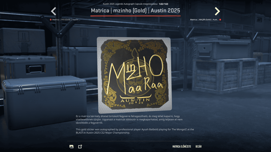 A BLAST.tv Austin Major legendáinak matricái