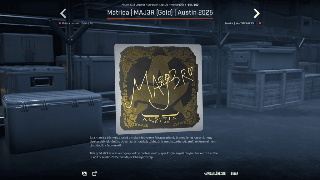 A BLAST.tv Austin Major legendáinak matricái