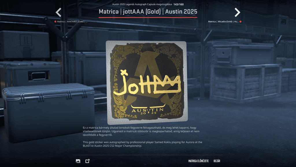 A BLAST.tv Austin Major legendáinak matricái