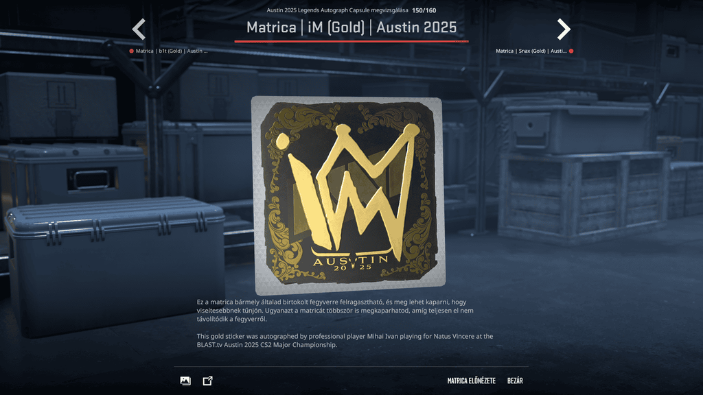 A BLAST.tv Austin Major legendáinak matricái