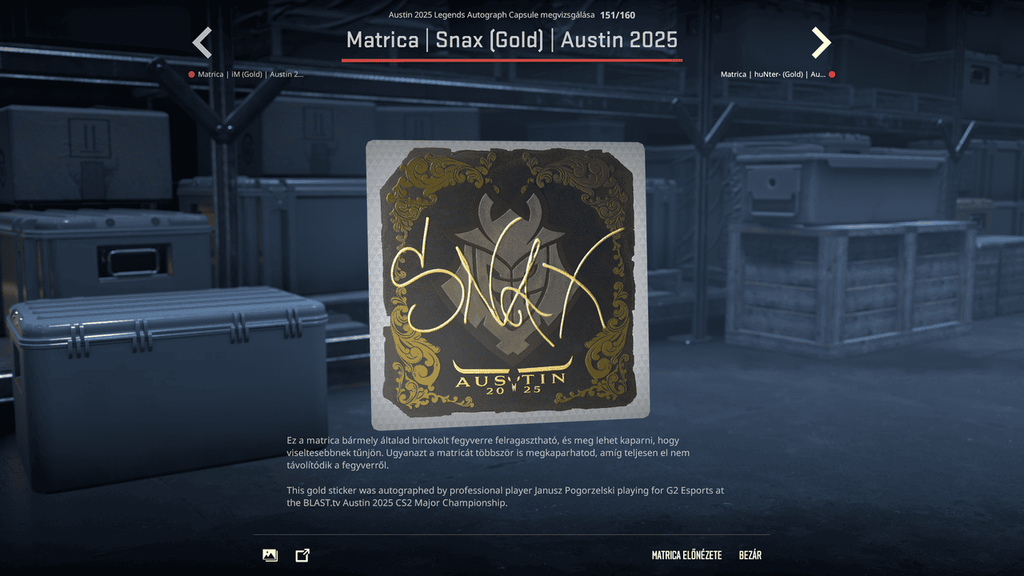 A BLAST.tv Austin Major legendáinak matricái