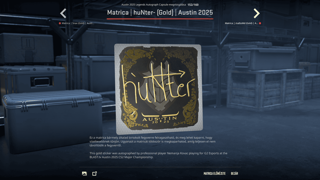 A BLAST.tv Austin Major legendáinak matricái