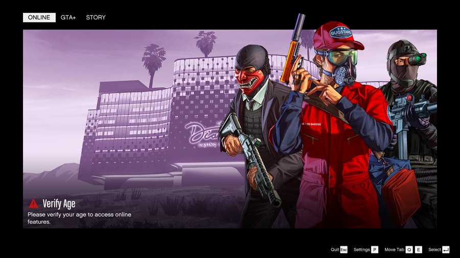 Életkor ellenőrzés a GTA Online-ba lépés előtt - Kép forrása: Tez2