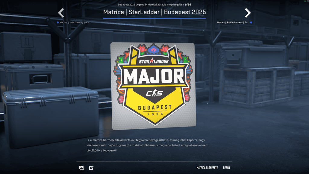 A StarLadder Budapest Major legendáinak matricái