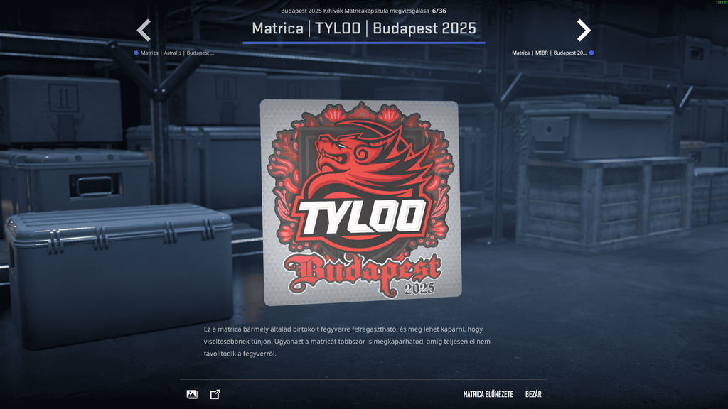 A StarLadder Budapest Major kihívóinak matricái