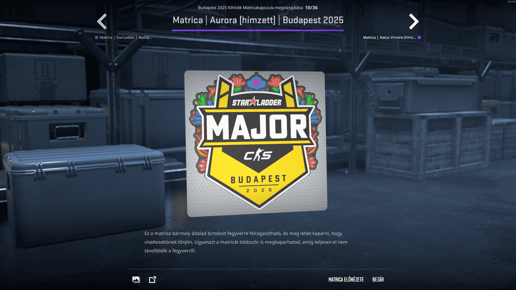 A StarLadder Budapest Major kihívóinak matricái