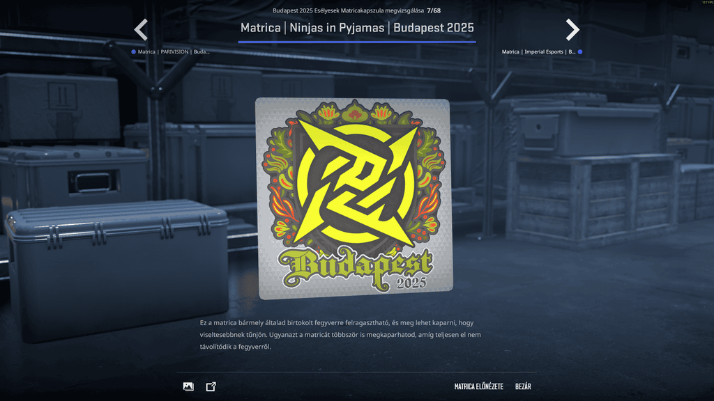 A StarLadder Budapest Major esélyeseinek matricái