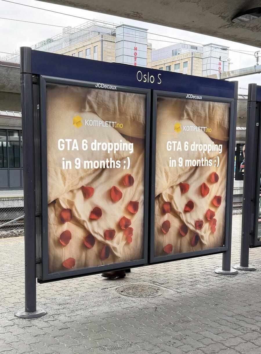 A norv&eacute;g webshop rekl&aacute;mja a GTA 6 n&eacute;pszerűs&eacute;g&eacute;t igyekszik megfogni - forr&aacute;s: Lujah / Reddit